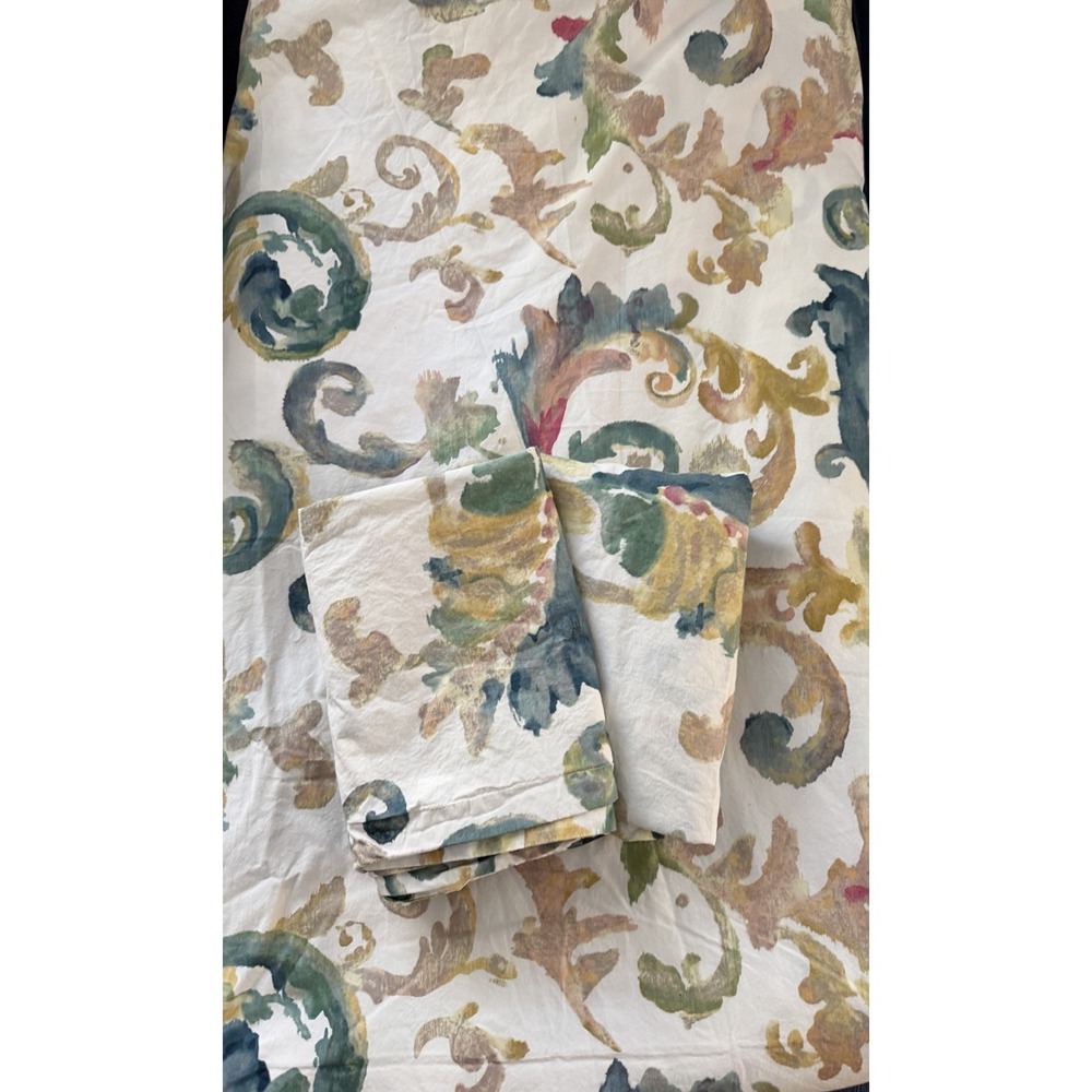 Pottery Barn Claudia Duvet Cover Shams Set King Size 3 PC Watercolor Scroll 2018